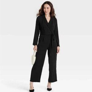 A New Day™ - Long Sleeve Wrap Front Jumpsuit